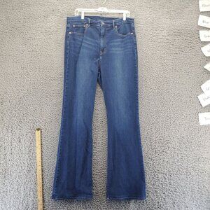 GAP Jeans Womens Size 14 Tall Blue Flare High Rise Denim Slight Distress *Read*